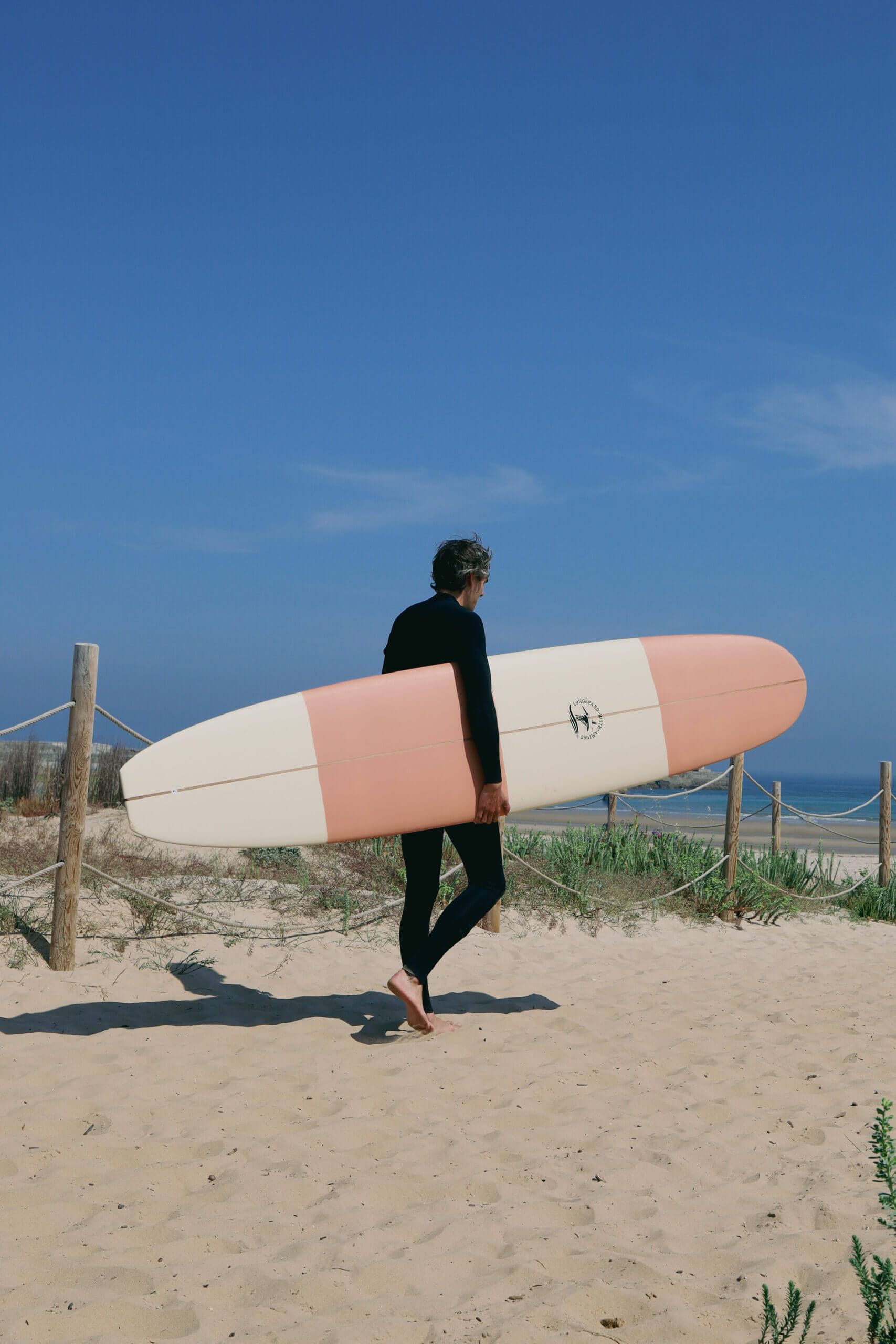 beach look crossing pelican longboard with amigos
